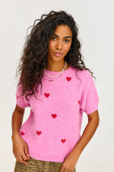 Heartbeat short-sleeved sweater